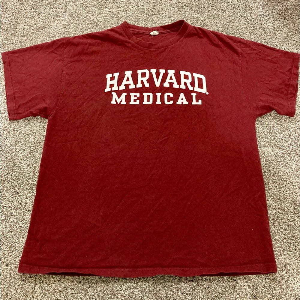 Harvard Medical vintage dark red, cotton Tshirt size XL